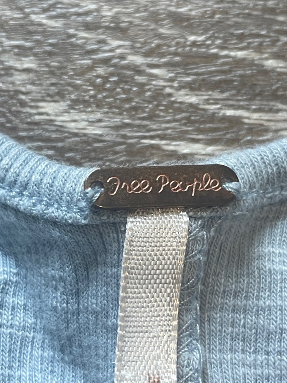 FREE PEOPLE Light Blue Lace-Up Ribbed Tank - Picture 4 of 7
